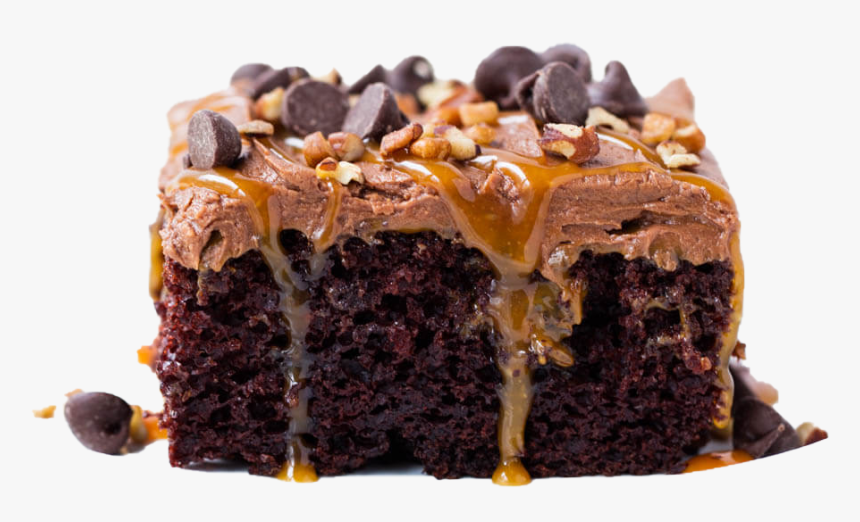 Caramel Chocolate Cake With Nuts Inside Png - Chocolate Cake, Transparent Png