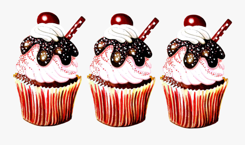 Cherry Cupcake Banner Web, HD Png Download