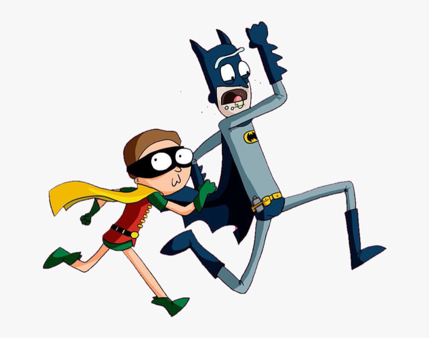 #rickandmorty #rick #and #morty #batman #robin #freetoedit - Rick And Morty Batman And Robin, HD Png Download