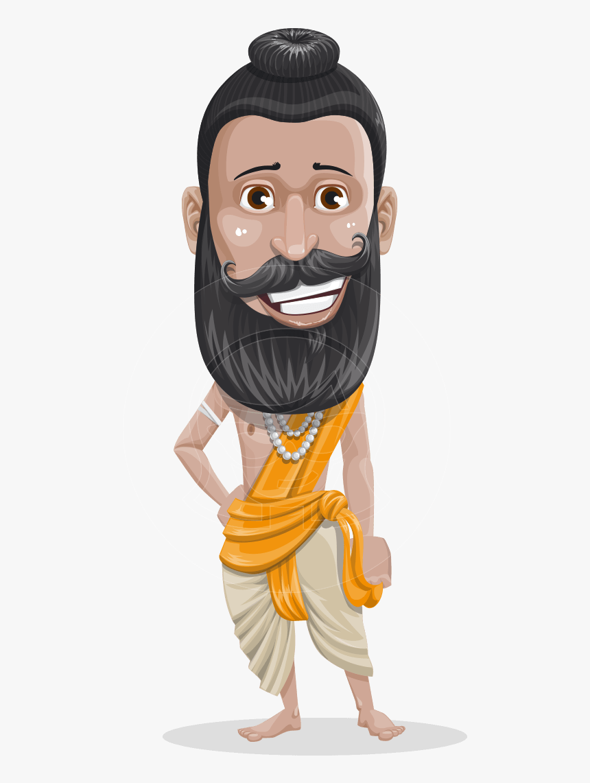 Cartoon Character Of Indian Priest, HD Png Download , Transparent Png