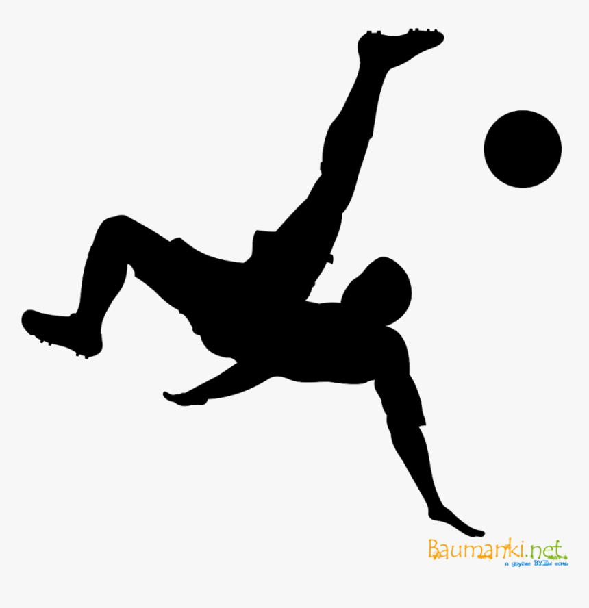 Bicycle Kick Clip Art Silhouette Football - Bicycle Kick Clip Art, HD Png Download