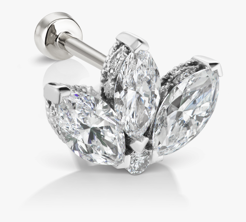 Three Marquise Diamond Earrings, HD Png Download