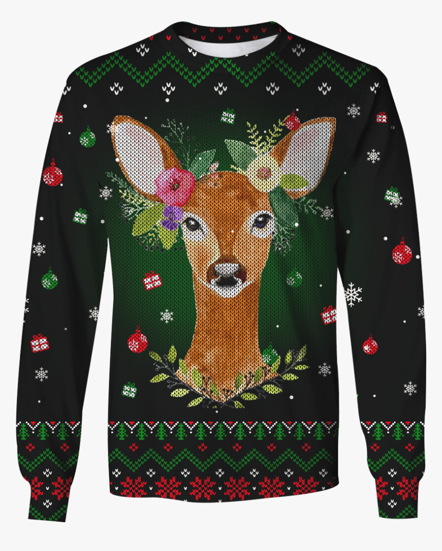 Gearhuman 3d Deer With Flower Crown Custom T-shirt - 3d Astronaut Love You To The Moon, HD Png Download