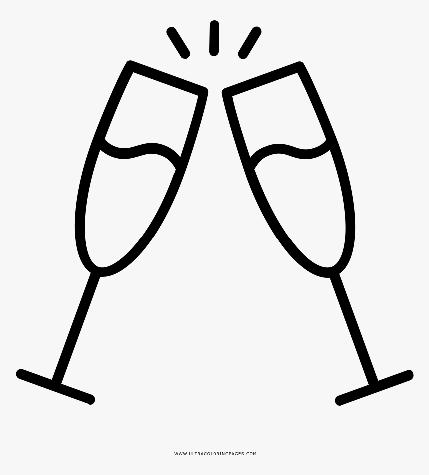 Cheers Coloring Page - Transparent New Years Icon, HD Png Download