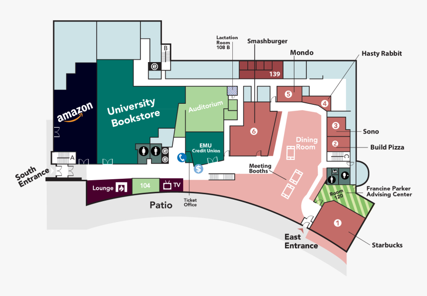 Eastern Michigan University Student Center Dining, HD Png Download