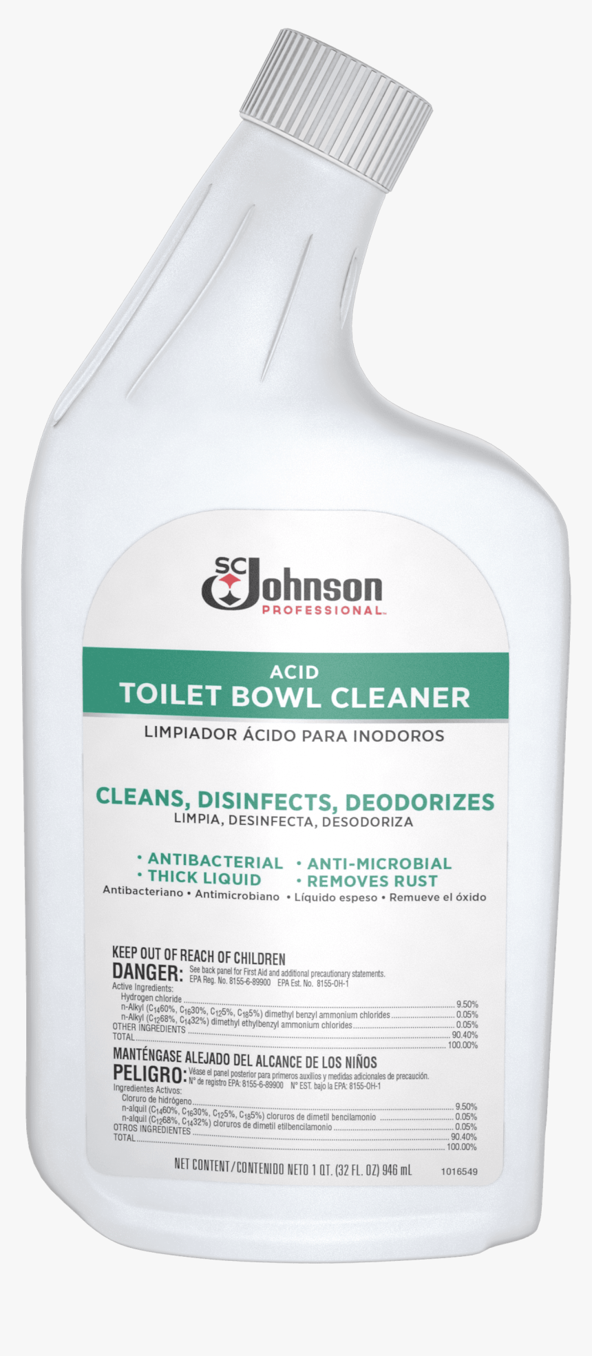 Sc Johnson Professional Toilet Bowl Cleaners - Bottle, HD Png Download
