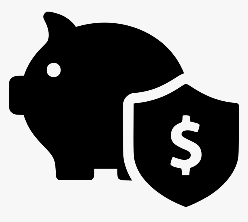 Piggy Save Pig Bank Safe Secure - Business Icon White Color Png, Transparent Png