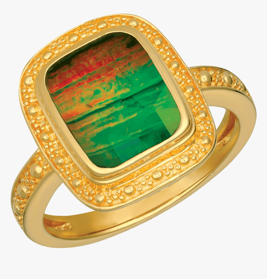 Tiffany Gold Tone Sterling Silver Ring By Korite Ammolite - Engagement Ring, HD Png Download