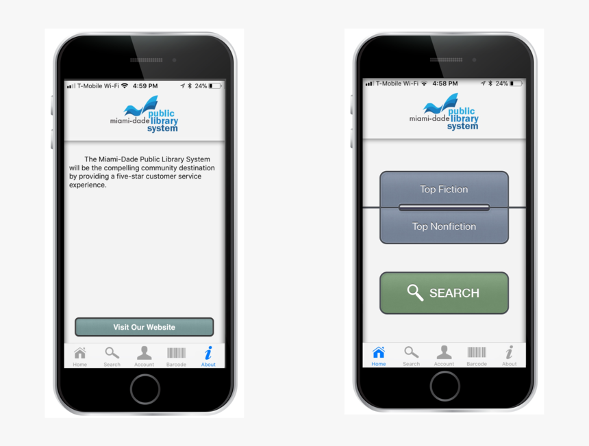 Above Is The Existing App Used By Miami Dade Public - Iphone, HD Png Download