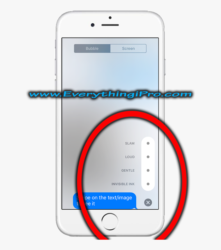 Slam, Loud, Gentle And Invisible Ink Ios 10 Messages - Smartphone, HD Png Download
