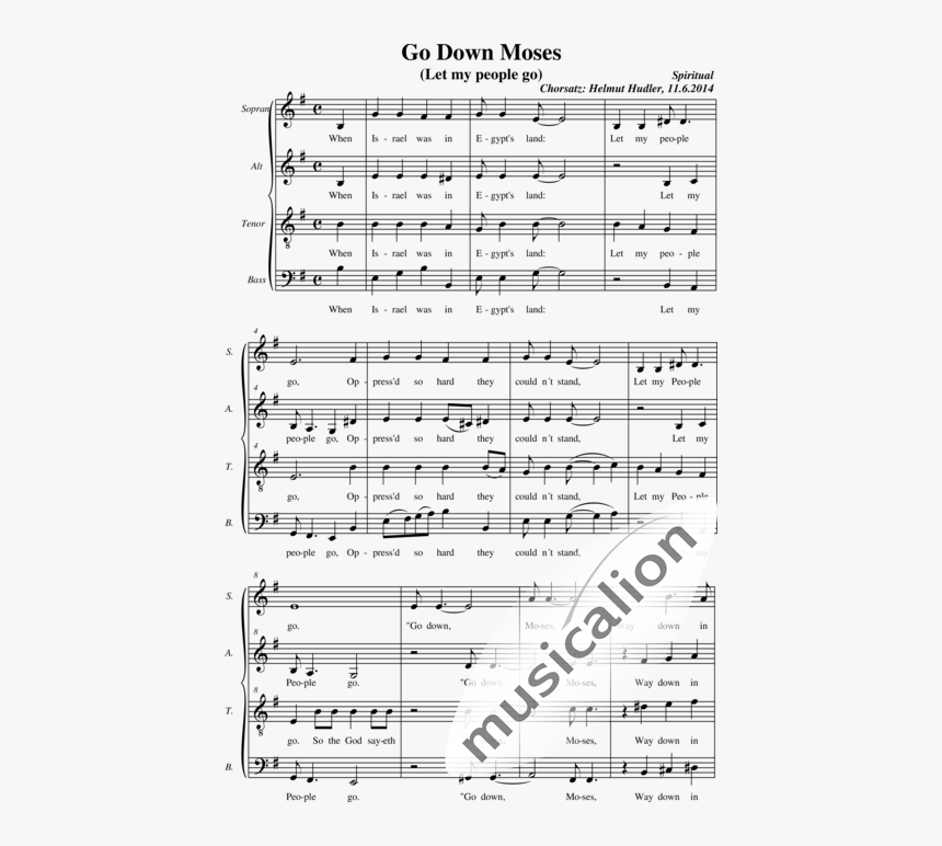 Go Down Moses - Telemann Sinfonia Violin 2, HD Png Download