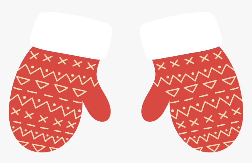 Warm Gloves Christmas Cartoon Transparent - Transparent Christmas Gloves Png, Png Download