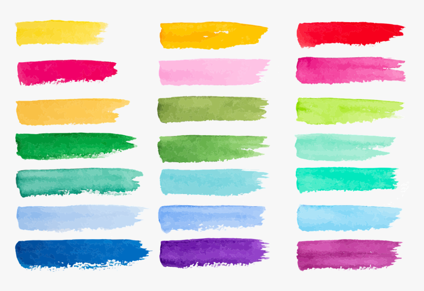 Watercolour, Yellow, Orange, Red, Green, Blue, Violet, - Watercolour Swoosh, HD Png Download