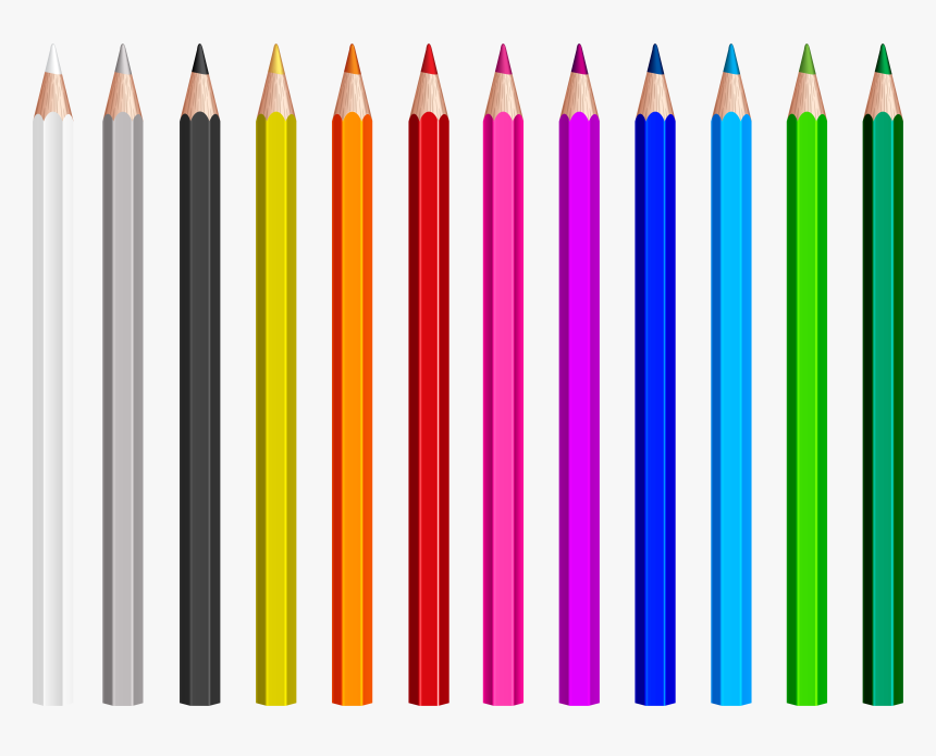 Pencils Clipart Banner Black And White Stock Colored, HD Png Download