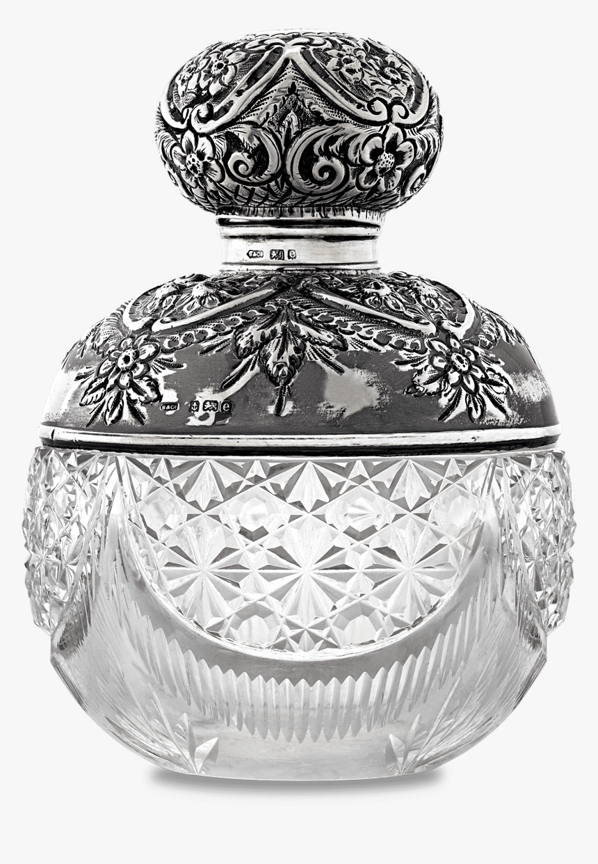 Birmingham Silver And Cut Glass Perfume Bottle - Perfume, HD Png Download