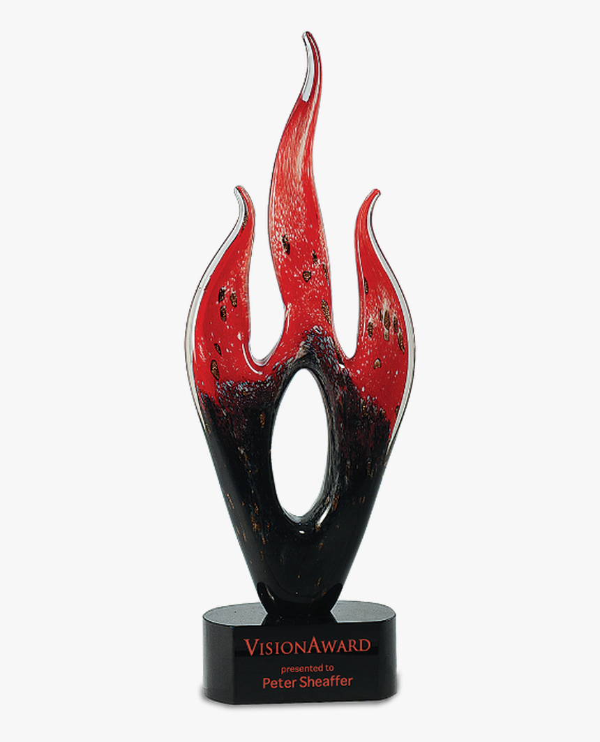 Red And Black Flame Art Glass - Glass, HD Png Download