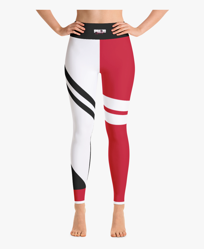 Pwm Olympic Gym Leggings Red White And Black Stripe - Pink Blue And Yellow Striped Leggings, HD Png Download