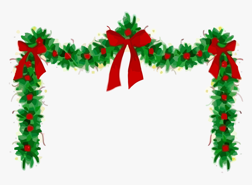 Christmas Page Flower Border Page Clipart Png - Christmas Garland Clipart, Transparent Png