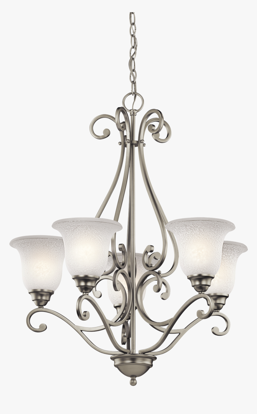 Kic 43224ni Five Light Brushed Nickel Chandelier 5x100m - Transparent Background Chandelier Light Png, Png Download