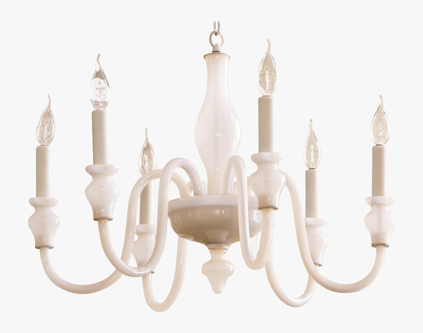 White Glass Murano Chandelier, HD Png Download