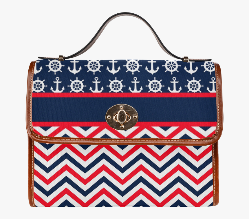Red Blue White Strips And Navy Anchor Waterproof Canvas - Serviette De Bain Noir Et Blanc, HD Png Download