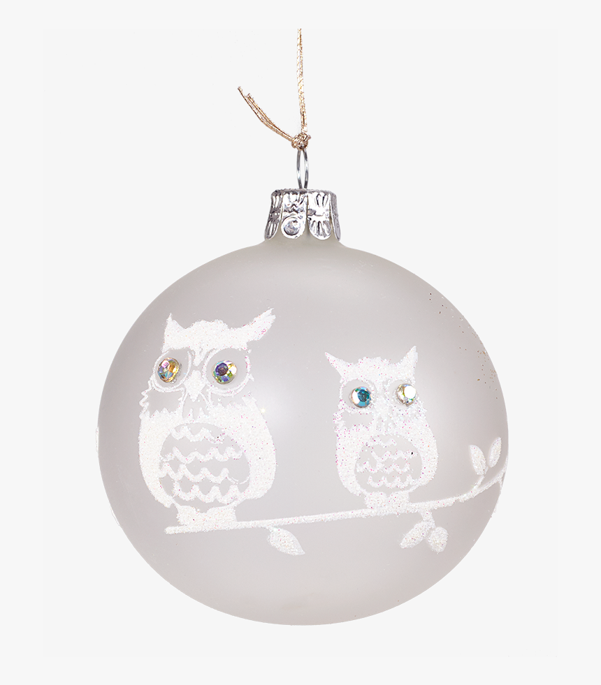 Glass Bauble Frosted White With Two White Owls, 8cm - Animierte Gifs, HD Png Download