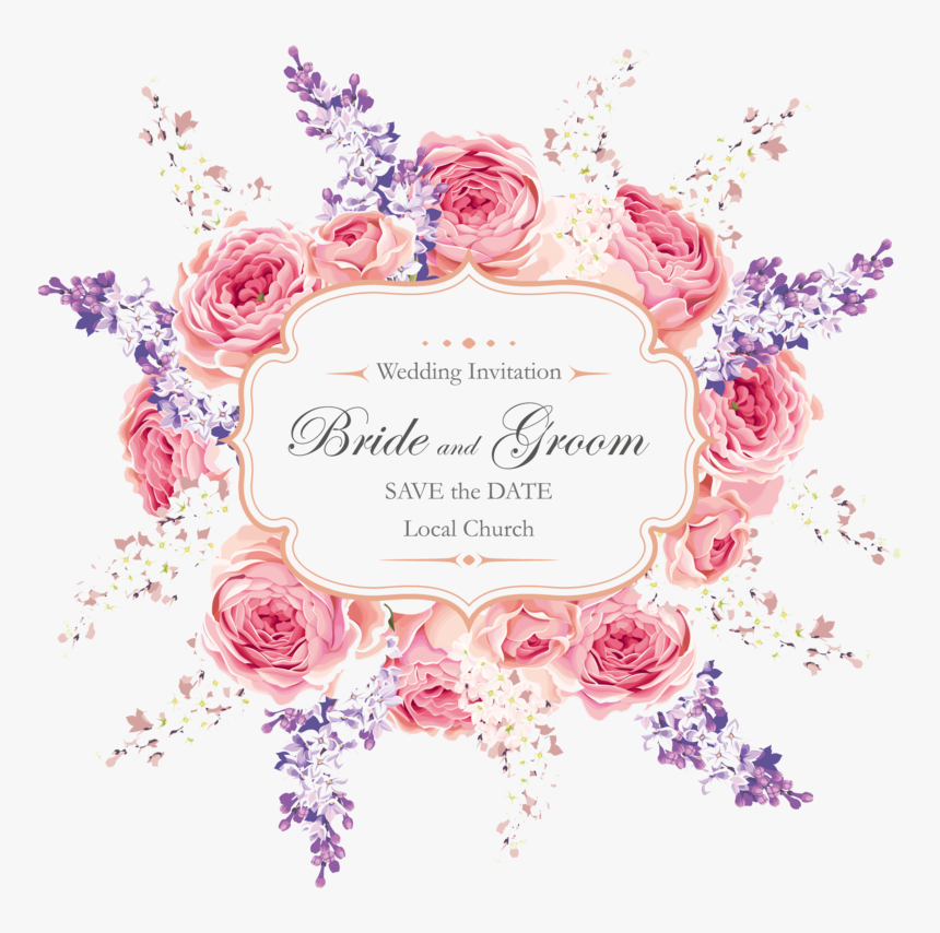 Cards Pattern Invitation Greeting Wedding Png File - Background With Flowers Frames, Transparent Png