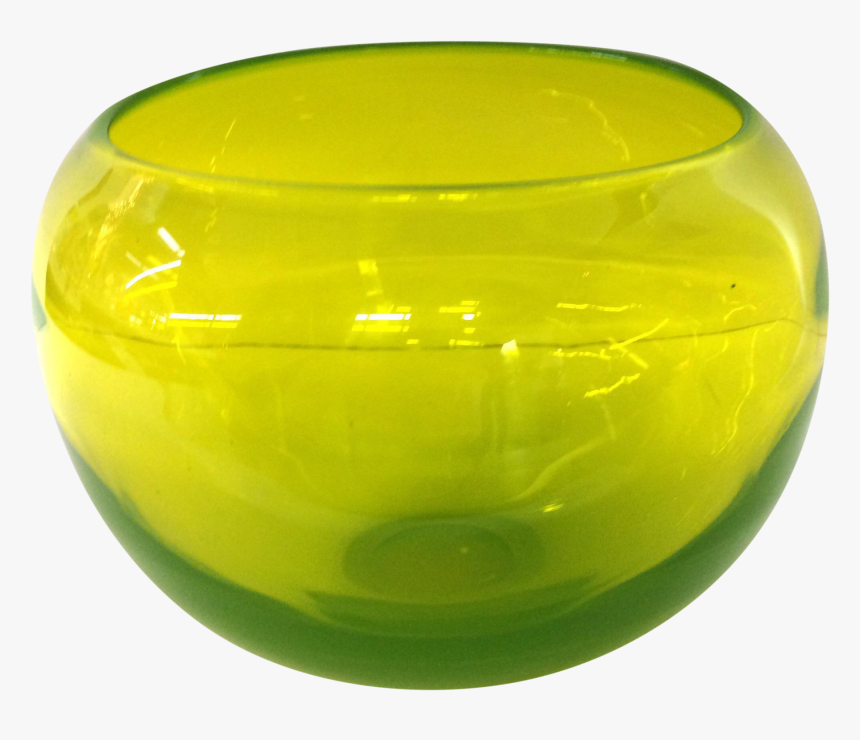 Murano Vaseline Yellow Flower Bowl 
 Class - Bowl, HD Png Download