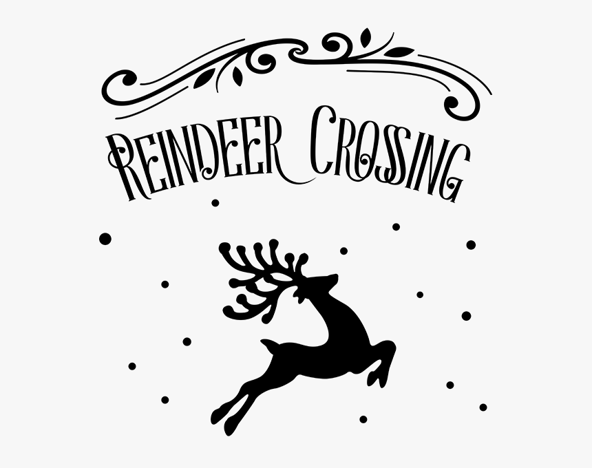S50032 “reindeer Crossing” 18 X 18″ Wood Plank Sign - Oh Deer Christmas Is Here, HD Png Download