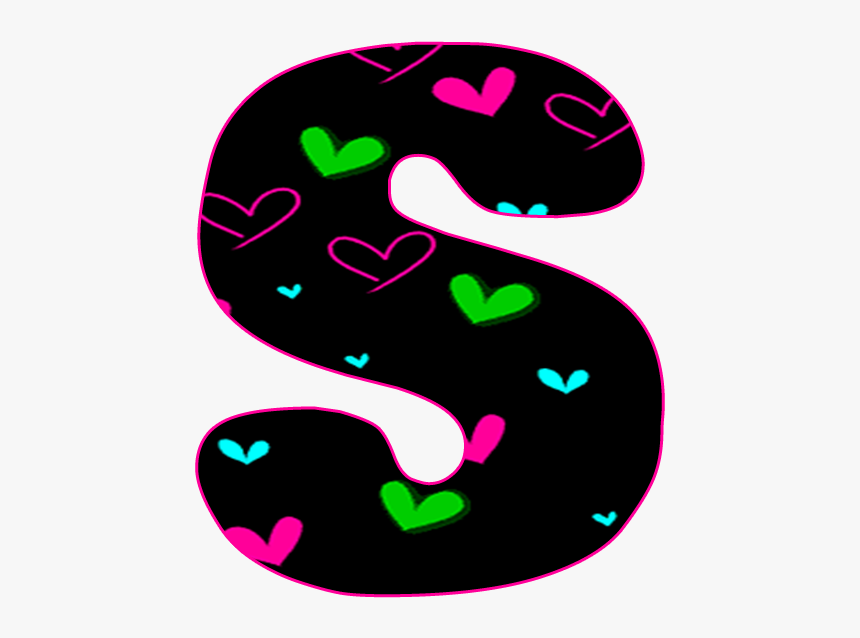 Corazón Negro Con Letras P, HD Png Download