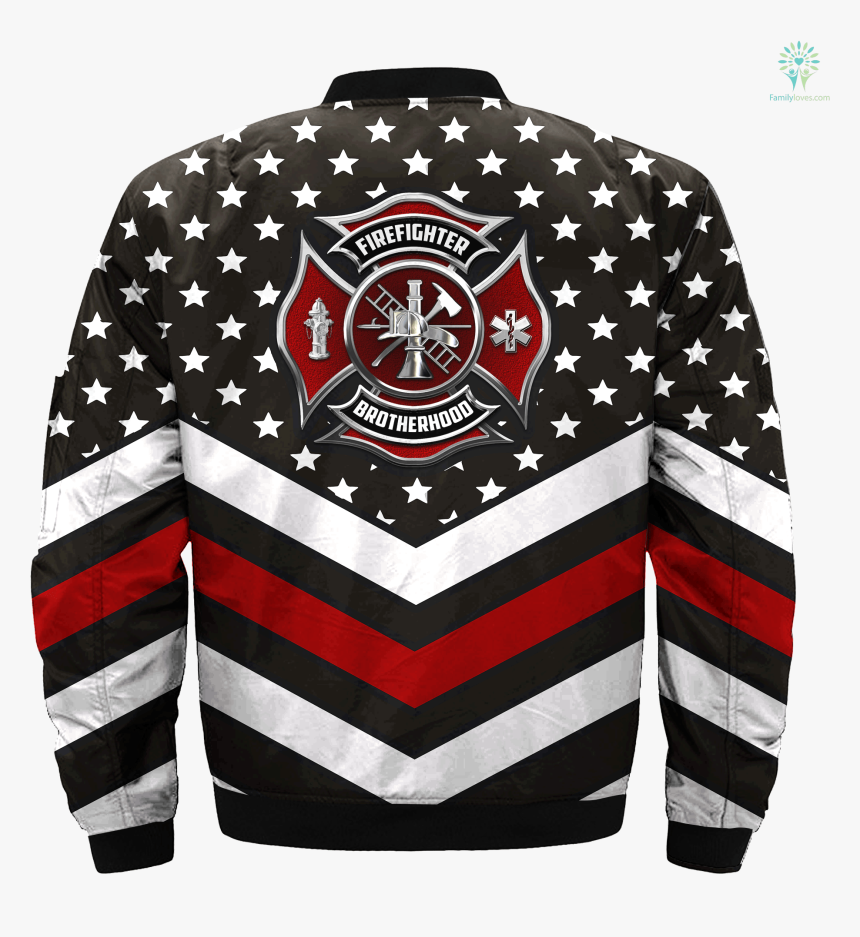 American Firefighter Brotherhood Over Print Bomber - ドット 柄 シャツ, HD Png Download