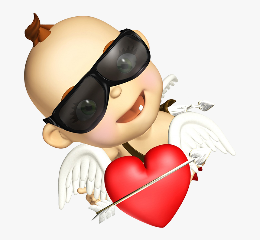 Baby Cupid With Heart And Wings - Baby Cartoon, HD Png Download