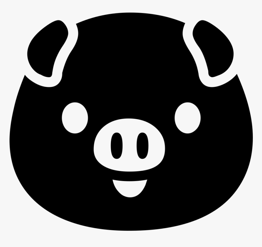 Pig Emoji Black And White, HD Png Download
