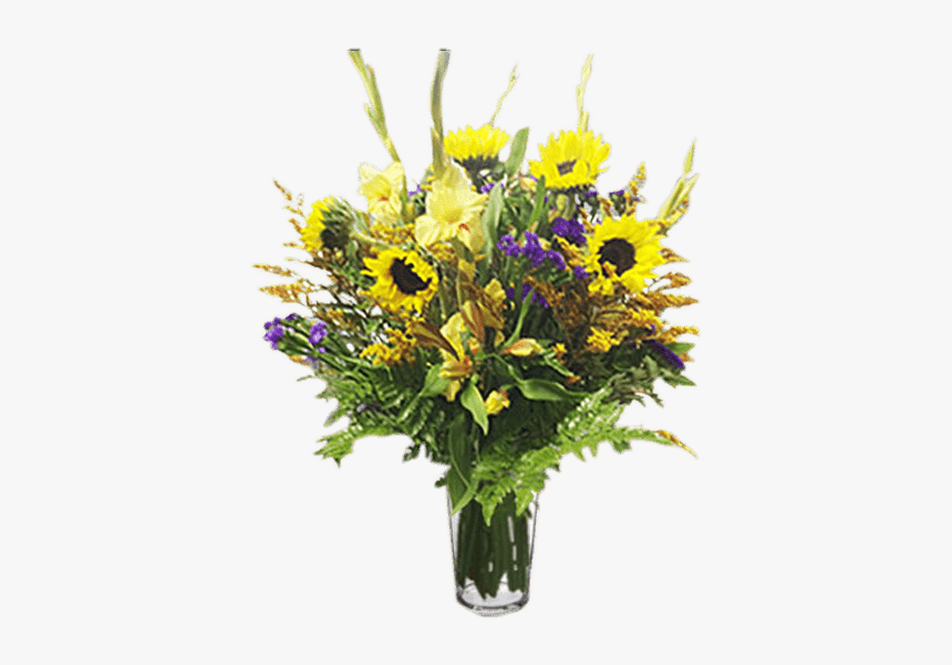 Flower Arrangement For Any Occasion With Sunflowers, - Bouquet, HD Png Download
