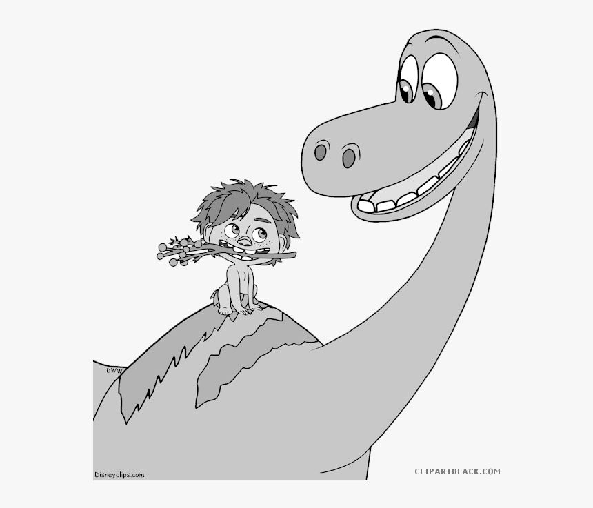 Disney Pixar The Good - Good Dinosaur Black And White, HD Png Download