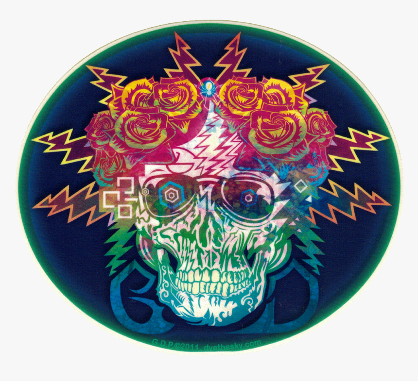 Grateful Dead Electric Skull And Roses - Circle, HD Png Download