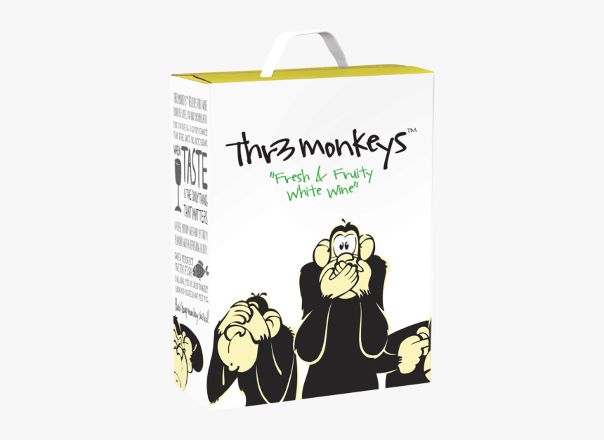 Thr3 Monkeys Rose Wine 3l, HD Png Download