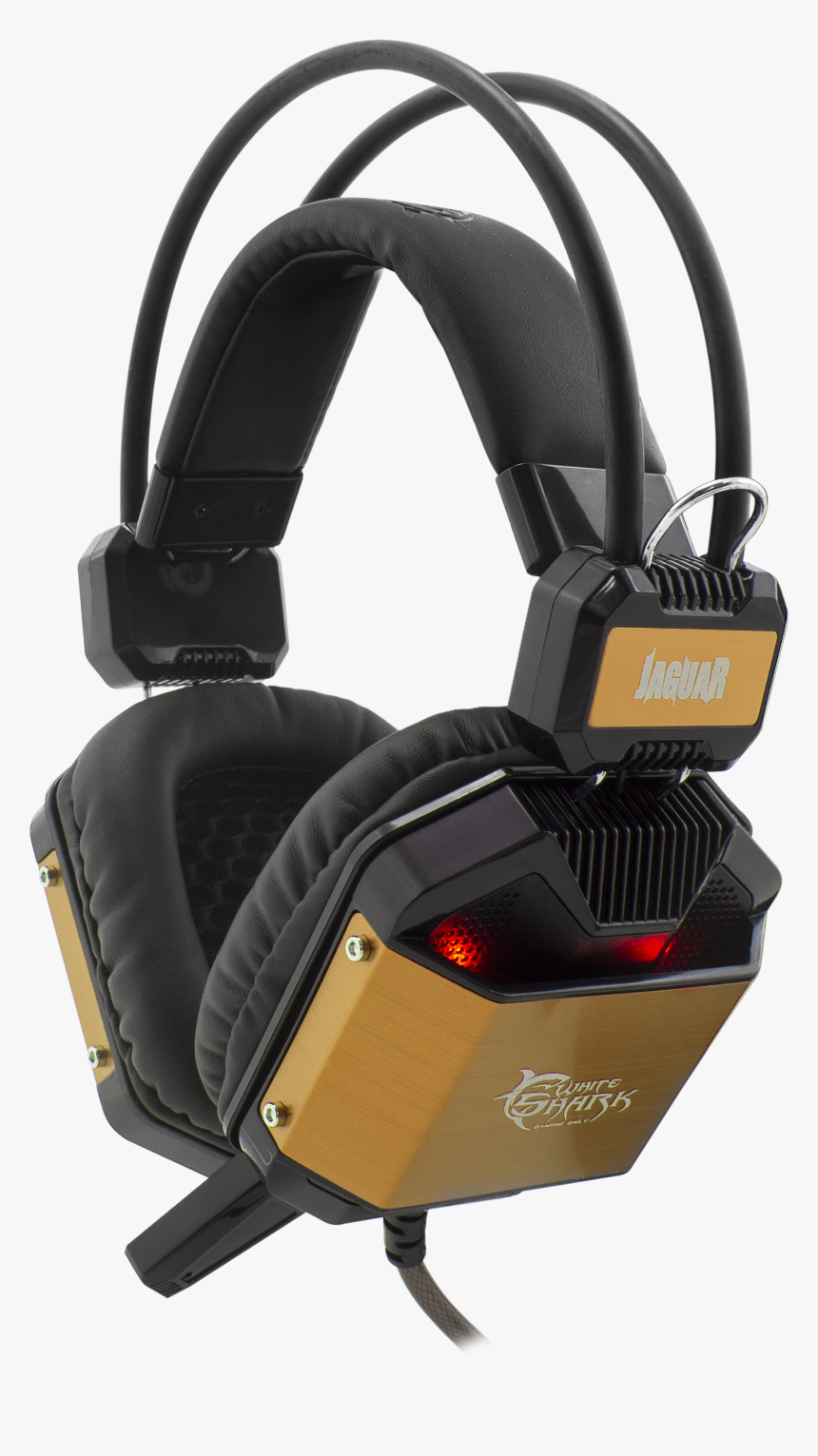 White Shark Headset Gh 1646 Jaguar Black/gold - White Shark Jaguar Headphones, HD Png Download