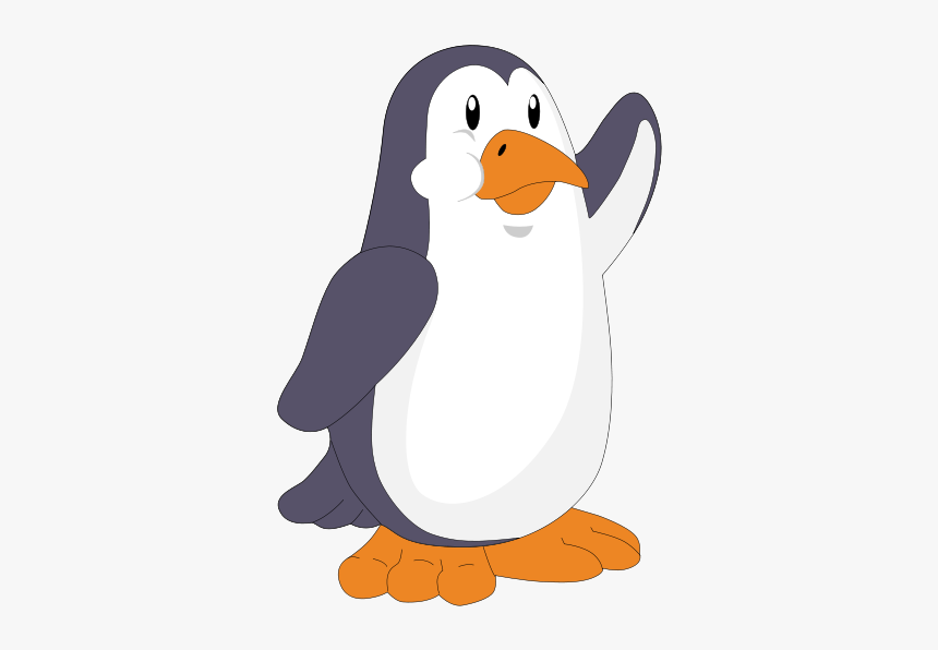 Little Penguin Emperor Penguin Download - Penguin Waving By Animation, HD Png Download