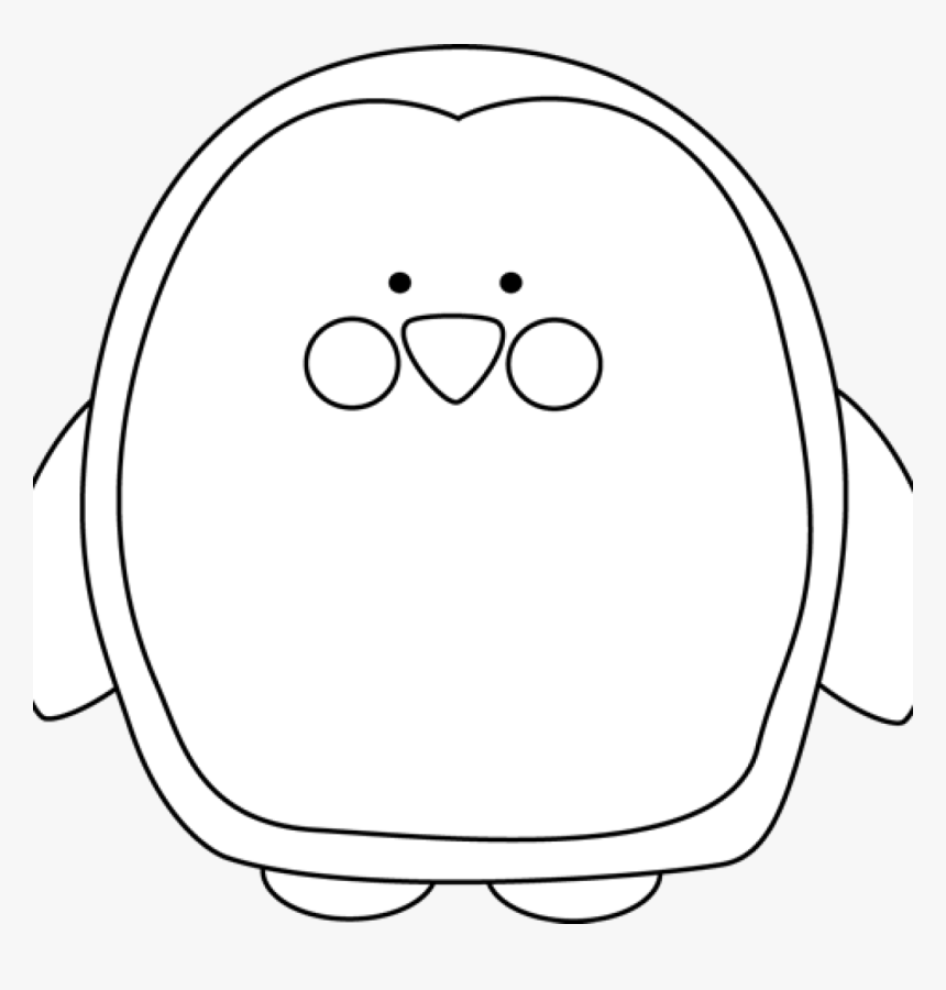 Penguin Clip Outline - Black And White Penguin Clip Art, HD Png Download