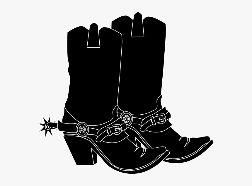 Black Cowboy Boots Clipart, HD Png Download