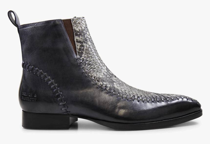 Ankle Boots Ricky 12 London Fog Snake Black White Aztek - Motorcycle Boot, HD Png Download