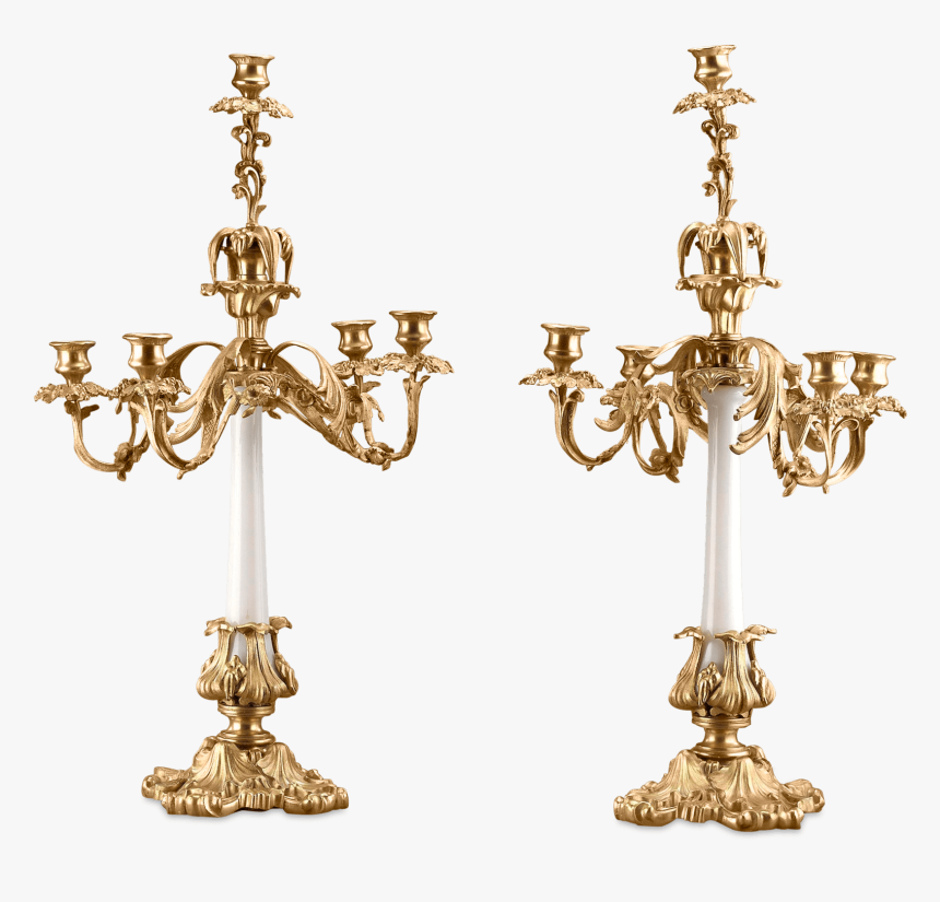 Brass Mounted White Opaline Candelabra - Dolce And Gabbana Red Coral Jewelry, HD Png Download
