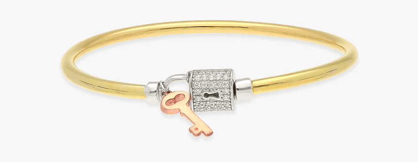 Key To My Heart Lock Bangle, Tricolor Gold - Bangle, HD Png Download