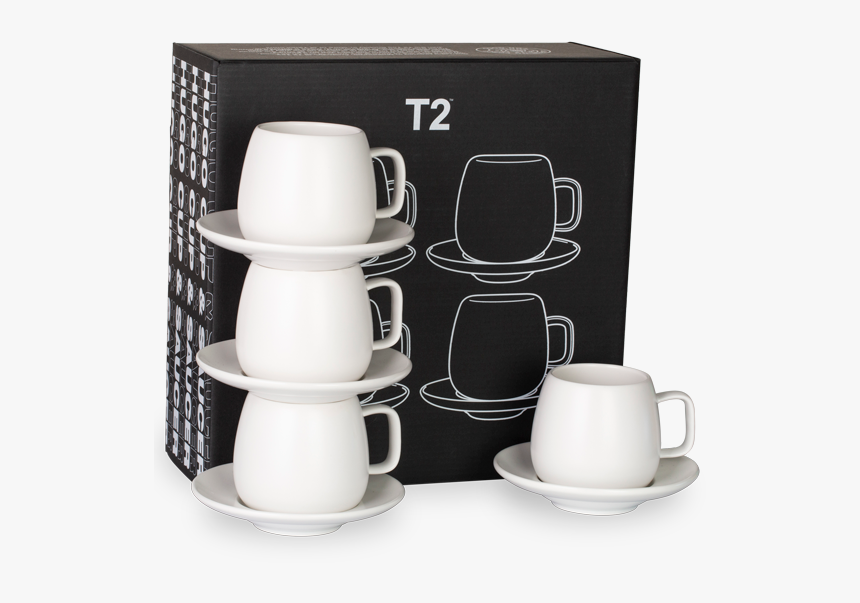 T2 Teaset Hugo White Cup And Saucer 4 Pack - Pure White Tea Cups And Saucers In Pakistan, HD Png Download