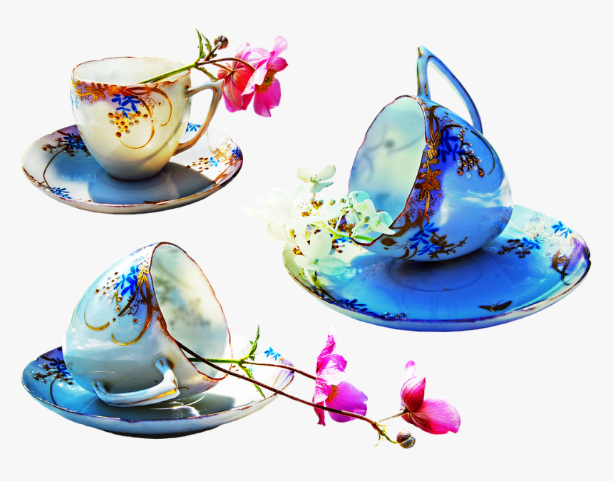 Transparent Vintage Tea Cup Png - Xícara Decorada Png, Png Download