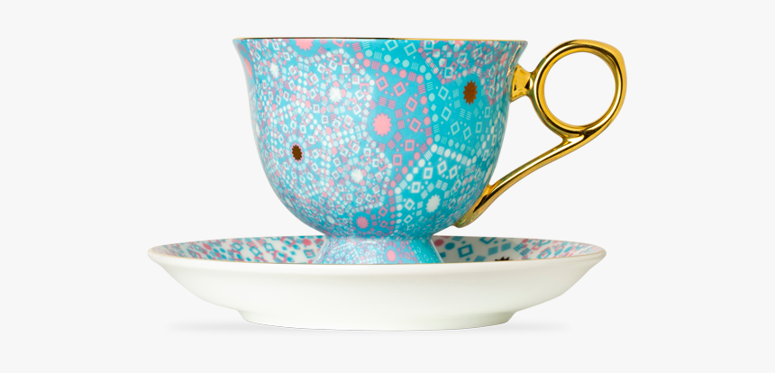 Moroccan Tealeidoscope Remix Blue Tall Cup & Saucer - T2 Tea Cups, HD Png Download
