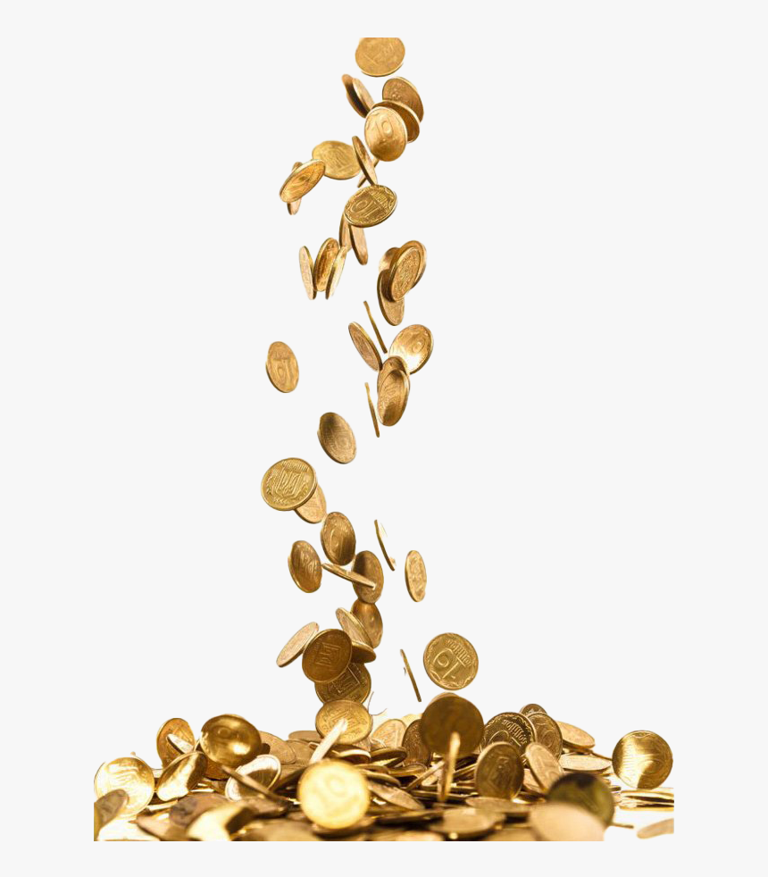 Gold Coin Png Free Download - Gold Coins Falling Png, Transparent Png