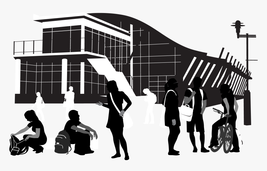 Students Black And White Png, Transparent Png