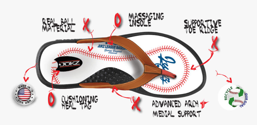 Bryant Hornets Baseball Flip Flops - Volleyball, HD Png Download